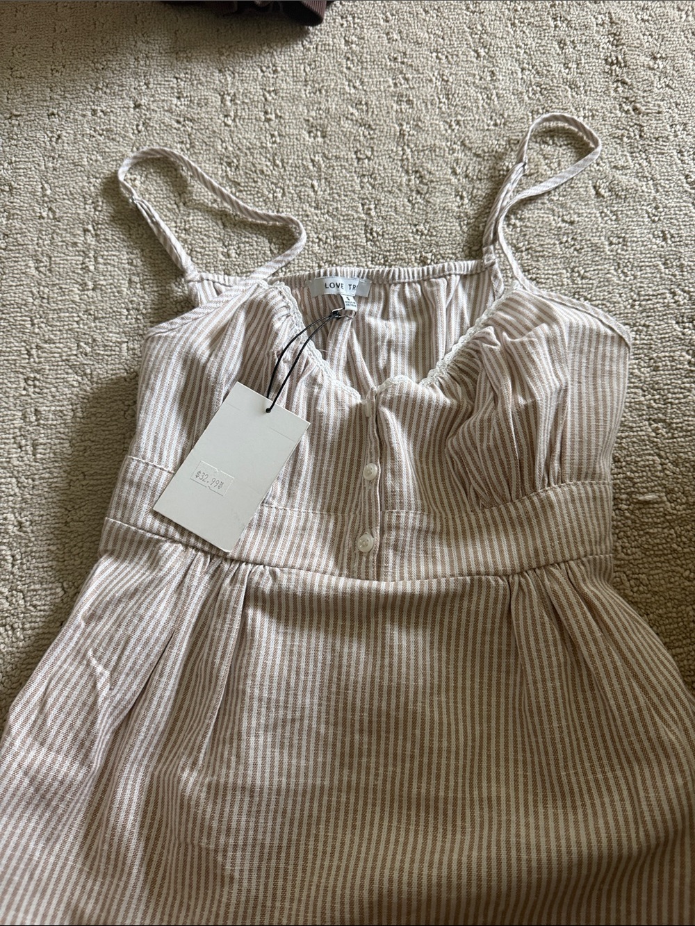 Love Tree Striped Sleeveless Midi Dress tank top